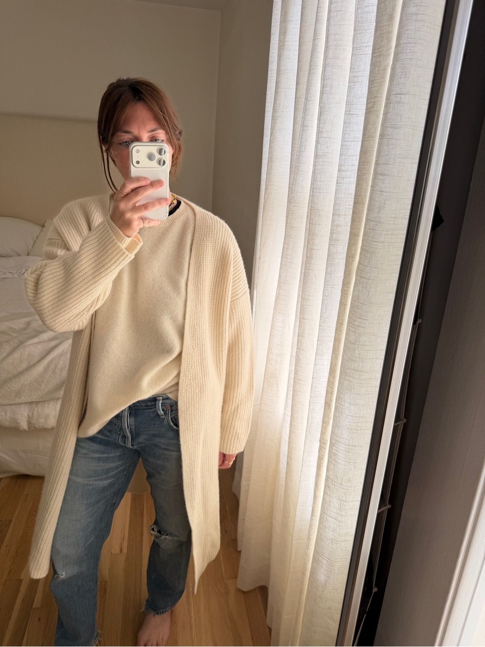 ZARA HOME 100% Cashmere Cream Women's Sweater Size M/L - Picture 4 of 11